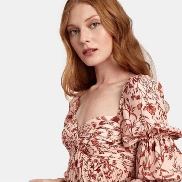 AMUR Filipa Floral Silk Midi Dress | SZ 6 - Picture 4 of 16